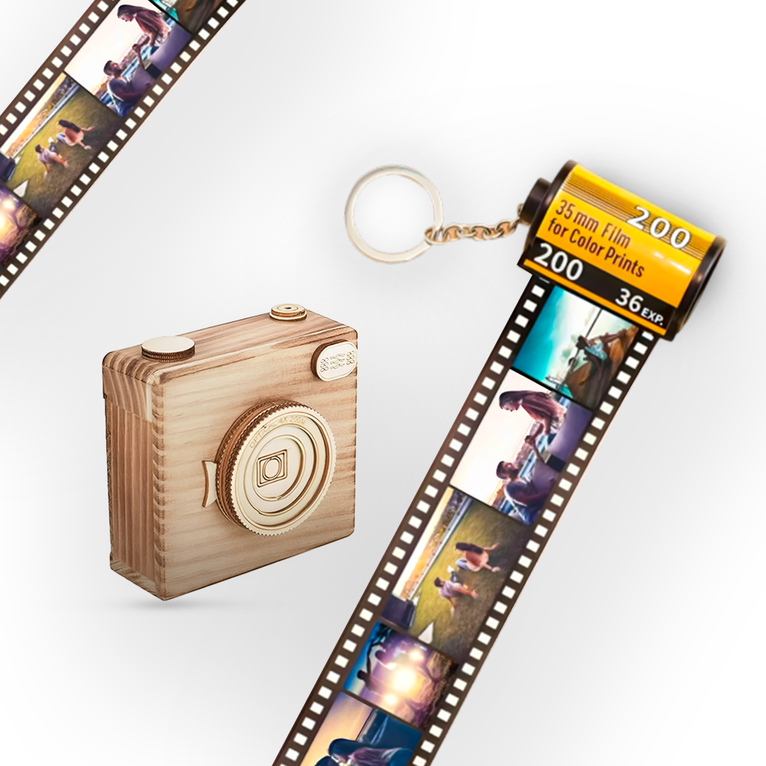 Personalized Custom Photo Film Roll Keychains