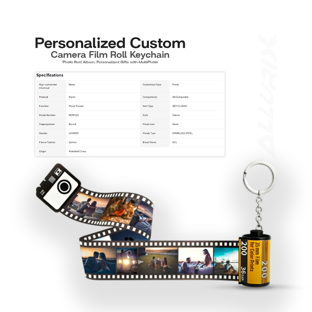 Personalized Custom Photo Film Roll Keychains