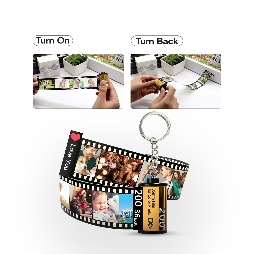 Personalized Custom Photo Film Roll Keychains