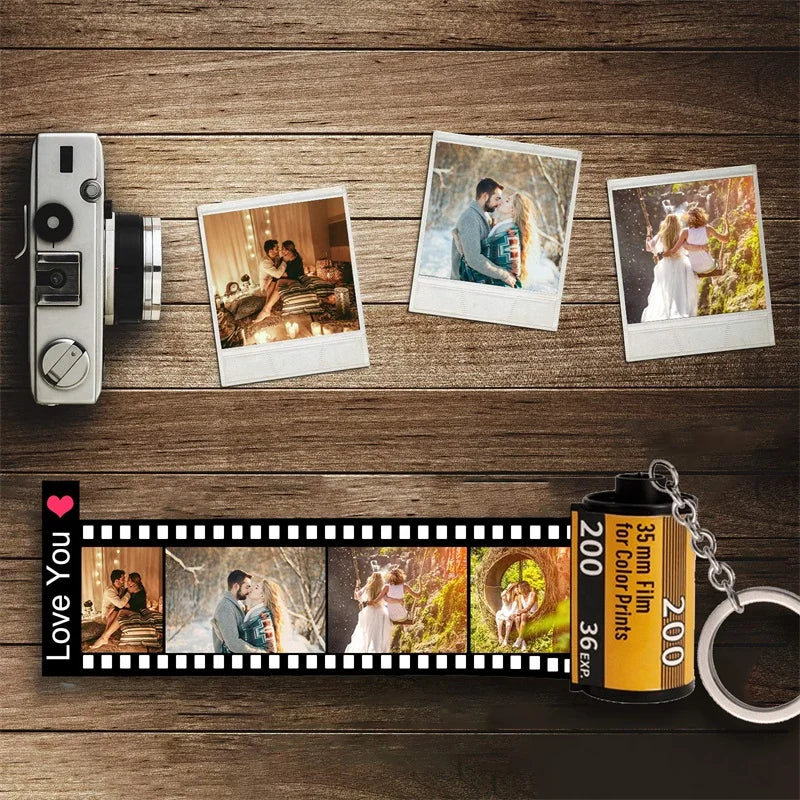 Personalized Custom Photo Film Roll Keychains