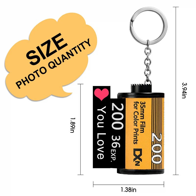 Personalized Custom Photo Film Roll Keychains